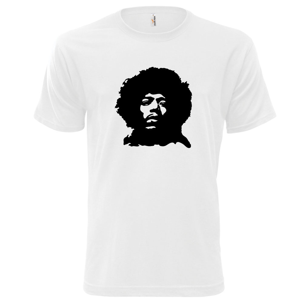 JIMI HENDRIX 1 (Pánské tričko bílé, černý potisk)
