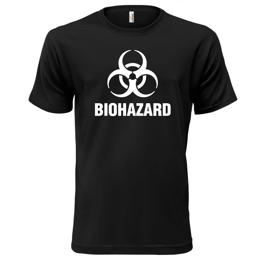 BIOHAZARD (Pánské tričko černé, bílý potisk)